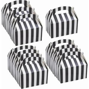 Fun Express Black and White Striped Favor Boxes – Party Supplies – Set of 12