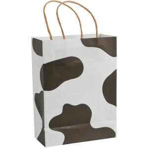 Fun Express Cow Print Craft Bags – Set of 12 – Treat, Favor and Party Supplies