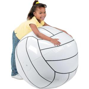 Fun Express Jumbo Inflatable Volleyball Beach Ball 30 Inch – Giant Pool Toys for Kids Ages 4-8 and 8-12 | Large Inflatable Ball for Beach Games, Pool Games & Summer Toys | Pool Party Favors Supplies