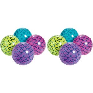 Mermaid Party Beach Balls – 12 Balls – Great for Pool Parties and Giveaways(11″ (Pack of 2))