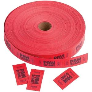 Paw Print Incentive Roll Tickets (2000 Ticket roll) Classroom and Party Supplies