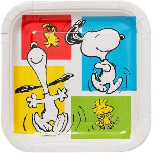 Peanuts Snoopy & Woodstock Square Paper Dinner Plates – 8 Ct.