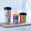 Fun Express DIY Cups with Lids and Straws for Kids (12-Pack) – Color Your Own Craft Cups Bulk Set with Blank Paper Inserts, BPA-Free Plastic Party Favors for Classroom Activities and Birthday Parties