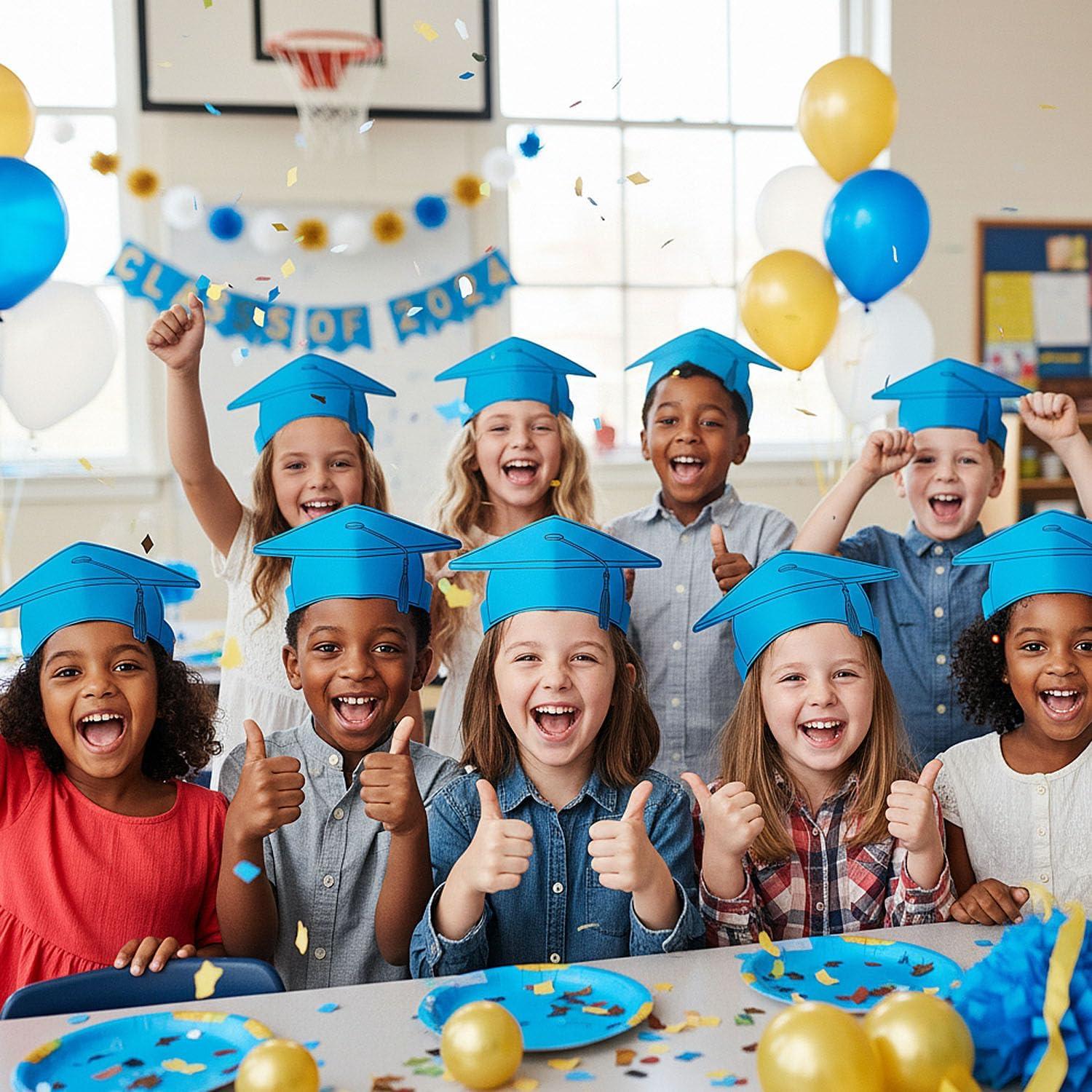 image:imageFun Express Blue Graduation Cap Crowns 12 Pieces
