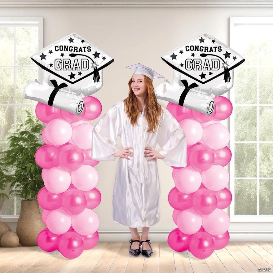 image:imageFun Express 58 Pink Graduation Balloon Columns Decorating Kit  131 Pieces