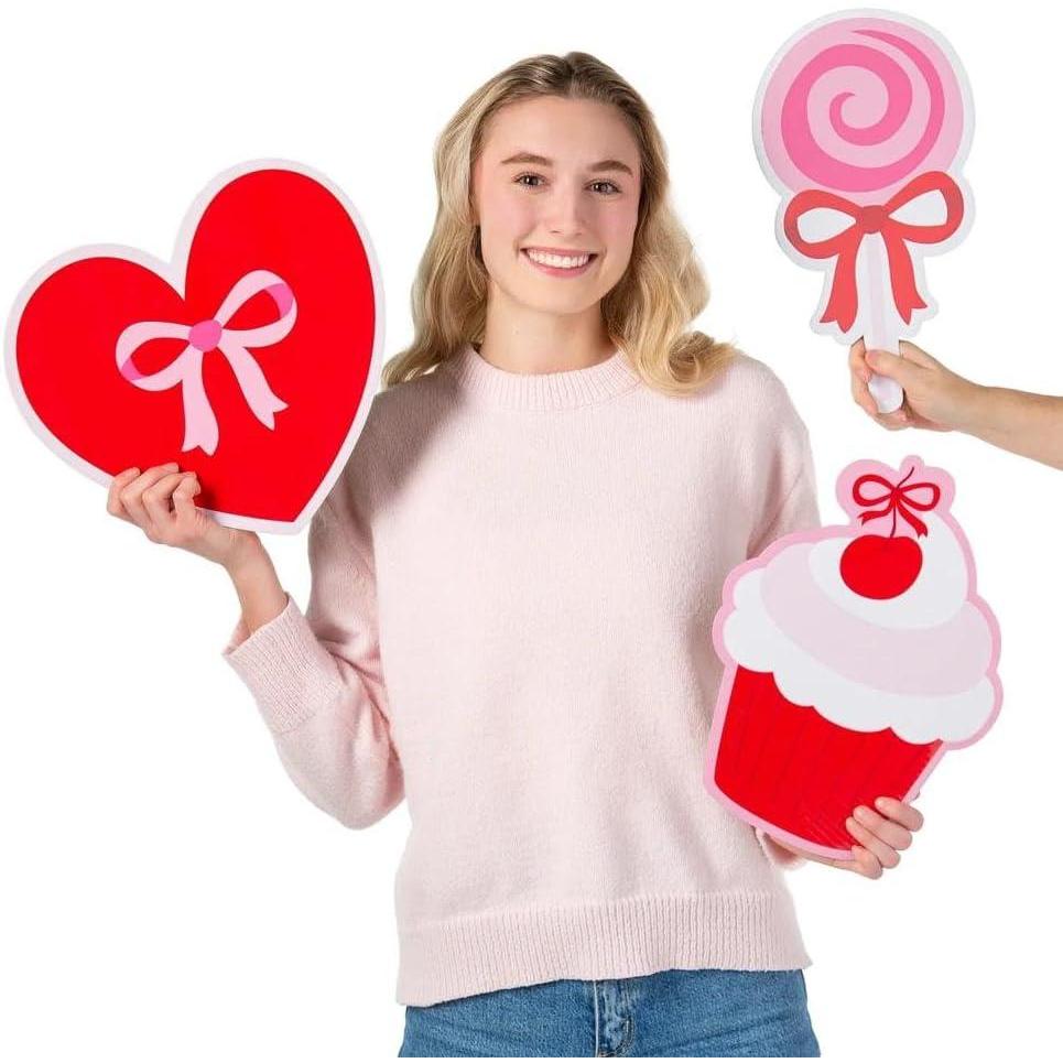 image:imageFun Express 7 12  13 12 Valentines Day Large Cardboard Photo Booth Props  6 Pc