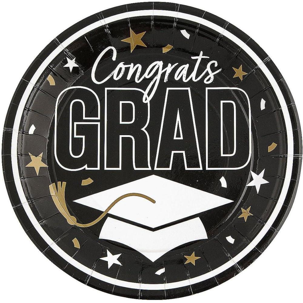 image:imageFun Express 9 Graduation Party Plates Congrats Grad 25 Plates Great for Parties School and College Events BlueBlack