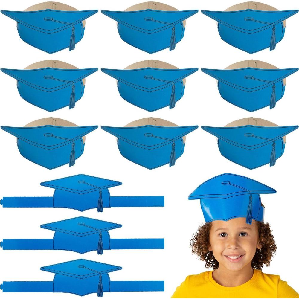 image:imageFun Express Blue Graduation Cap Crowns 12 Pieces