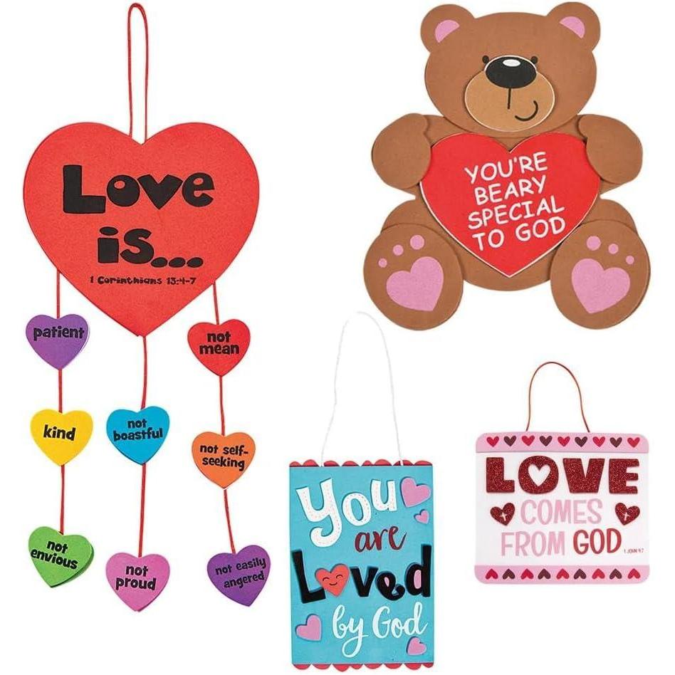 image:imageFun Express Bulk Religious Valentines Day Craft Kit Assortment Makes 48