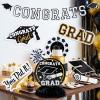 Black Congrats Grad Graduation Party Room Decorating Kit – 11 Pieces