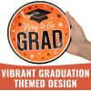 Fun Express 7 1/4″ Way to Go Grad Disposable Paper Dessert Plates – 25 Ct. – Great for Graduation Parties For School and College (Silver)(Orange)