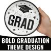 Fun Express 7 1/4″ Way to Go Grad Disposable Paper Dessert Plates – 25 Ct. – Great for Graduation Parties For School and College (Silver)(White)