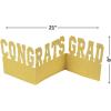 Fun Express Congrats Grad Gold Glitter Centerpieces – 21″ x 8″ Graduation Table Toppers – 3 Pieces – Glittery Party Decorations & Supplies