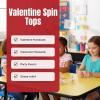 Valentine Spin Tops (Set of 12) Valentine’s Day Toys and Party Favors