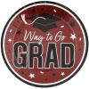 Fun Express 7 1/4″ Way to Go Grad Disposable Paper Dessert Plates – 25 Ct. – Great for Graduation Parties For School and College (Silver)(Burgundy)
