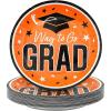 Fun Express 7 1/4″ Way to Go Grad Disposable Paper Dessert Plates – 25 Ct. – Great for Graduation Parties For School and College (Silver)(Orange)