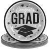 Fun Express 9″ Graduation Party Plates – Congrats Grad – 25 Plates – Great for Parties, School and College Events (Blue)(Silver)