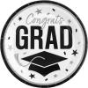 Fun Express 9″ Graduation Party Plates – Congrats Grad – 25 Plates – Great for Parties, School and College Events (Blue)(White)