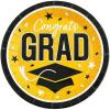 Fun Express 9″ Graduation Party Plates – Congrats Grad – 25 Plates – Great for Parties, School and College Events (Blue)(Yellow)