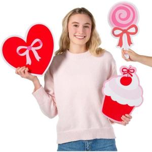 Fun Express 7 1/2″ – 13 1/2″ Valentine’s Day Large Cardboard Photo Booth Props – 6 Pc.