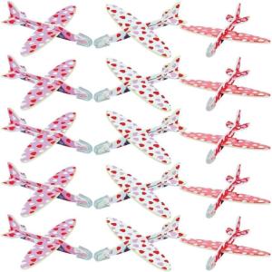 Fun Express Mini Heart Print Gliders – Perfect Valentine’s Day Party Favor Toys for Kids, Classroom Rewards, and Fun Activities – Bulk Set of 48