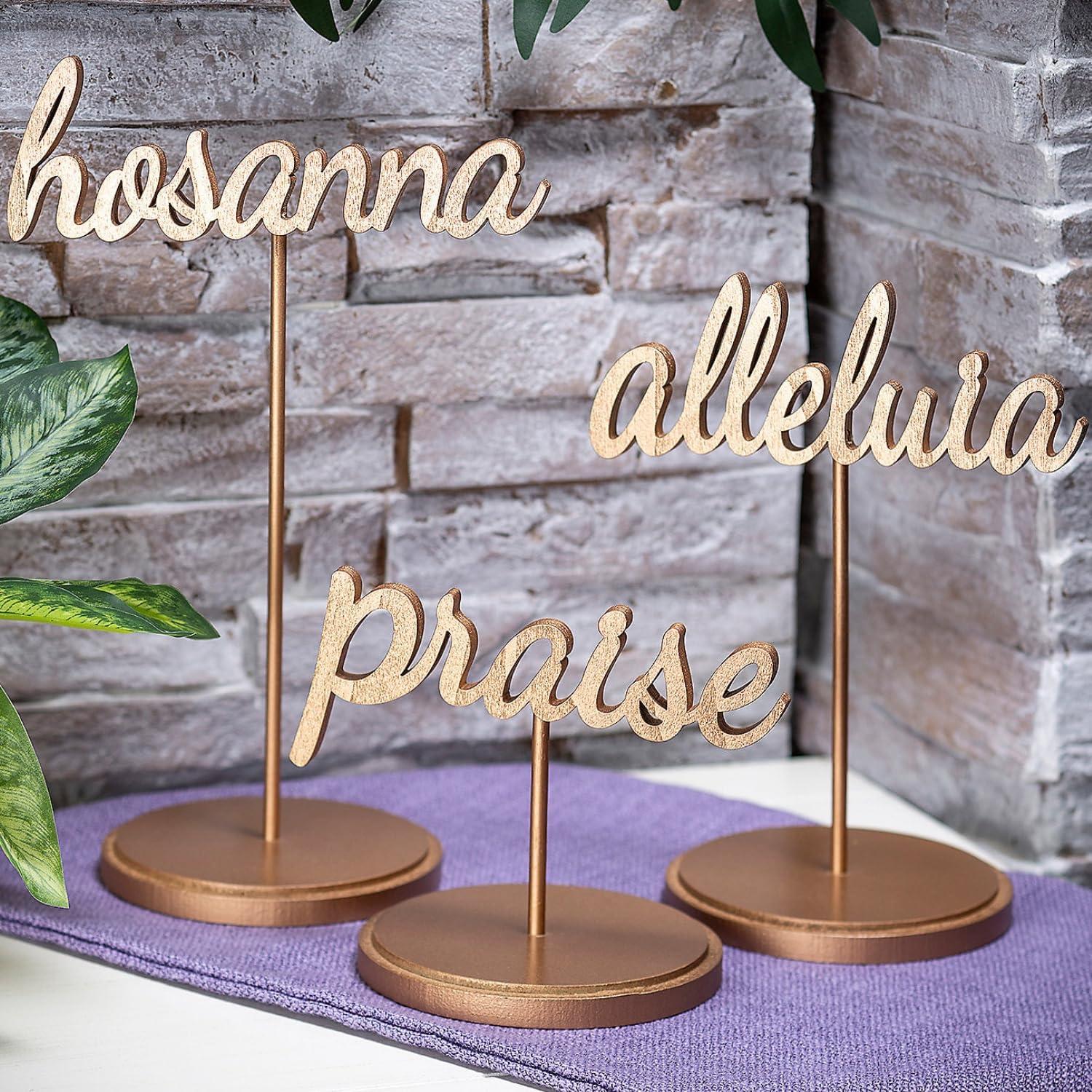 image:imageFun Express 5 34 11 Religious Phrase Easter Wooden Tabletop Signs 3 Pieces