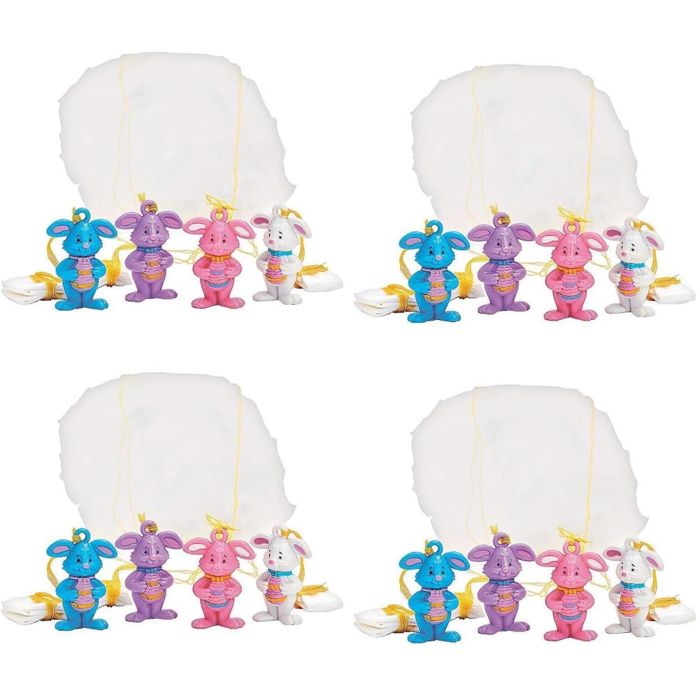image:imageFun Express 1 14 Bulk 144 Pieces Mini Easter Bunny Character Paratroopers