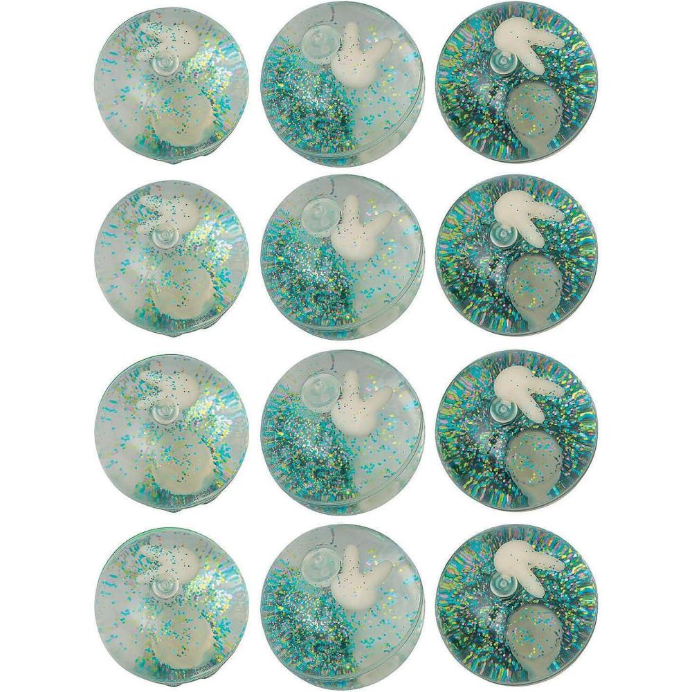 image:imageFun Express 2 Easter Bunny GlitterFilled Clear Rubber Bouncy Balls 12 Pieces