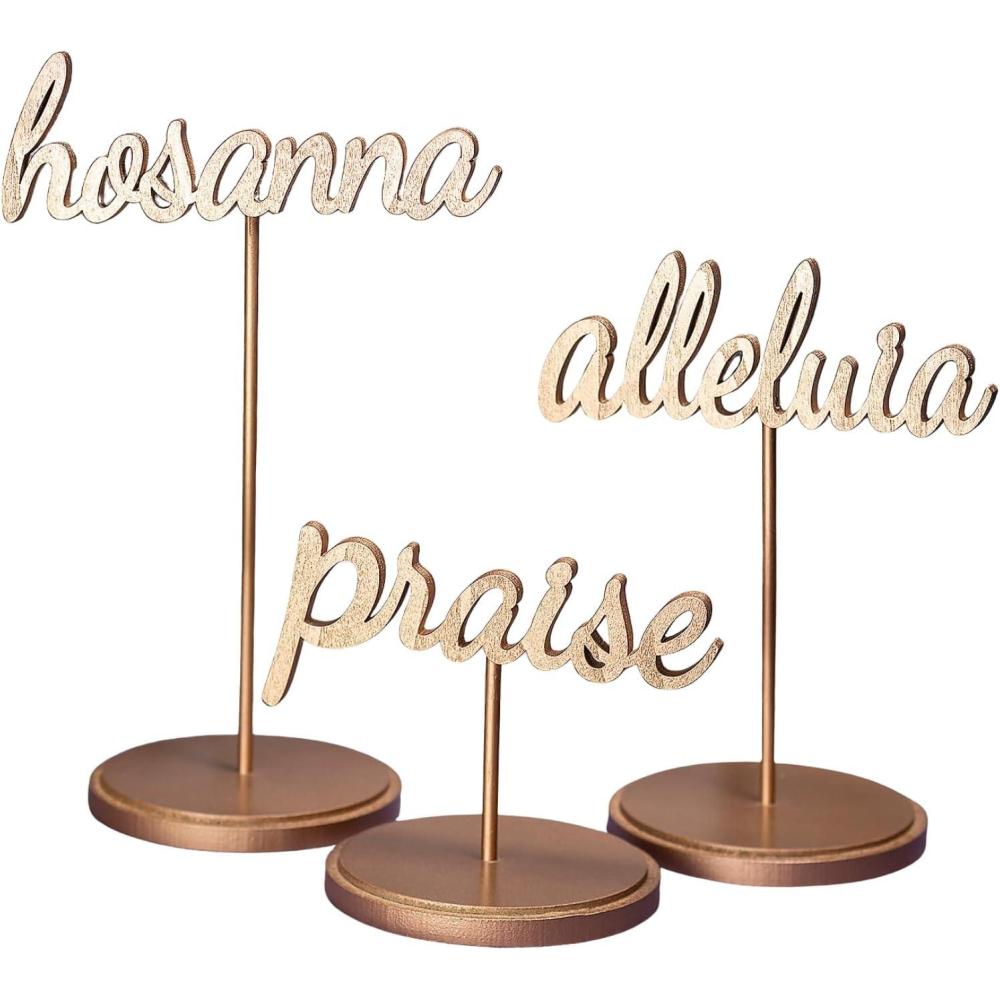 image:imageFun Express 5 34 11 Religious Phrase Easter Wooden Tabletop Signs 3 Pieces