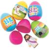 He Is Risen Toy Filled Easter Egg – Egg Contains Mini Jesus Toy – Bulk set of 24 – Religious Easter Supplies