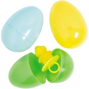 2 1/4″ Bright Blue, Green & Yellow Sucker Ring-Filled Easter Eggs – 24 Pc.