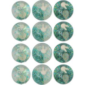 Fun Express 2″ Easter Bunny Glitter-Filled Clear Rubber Bouncy Balls – 12 Pieces