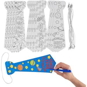 Fun Express Bulk 48 Pc. Color Your Own Father’s Day Best Dad Paper Ties