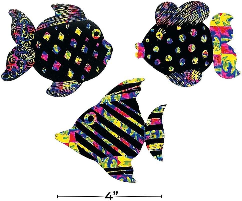 image:imageFun Express Magic Color Scratch Fish 24Pc Crafts for Kids and Fun Home Activities VBS Vacation Bible School SuppliesDcor