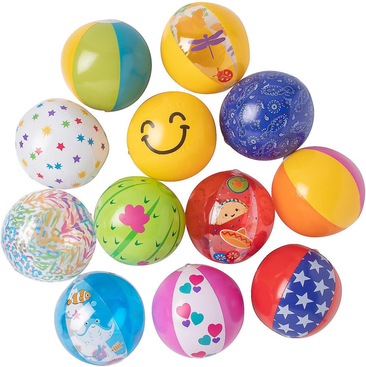 image:imageFun Express Mega Bulk Inflatable Beach Balls 50 Pack Classic Rainbow Pool Toys for Kids 11 Inch Bulk Party Favors for Summer Luau VBS Birthday Decorations and Outdoor Water Games