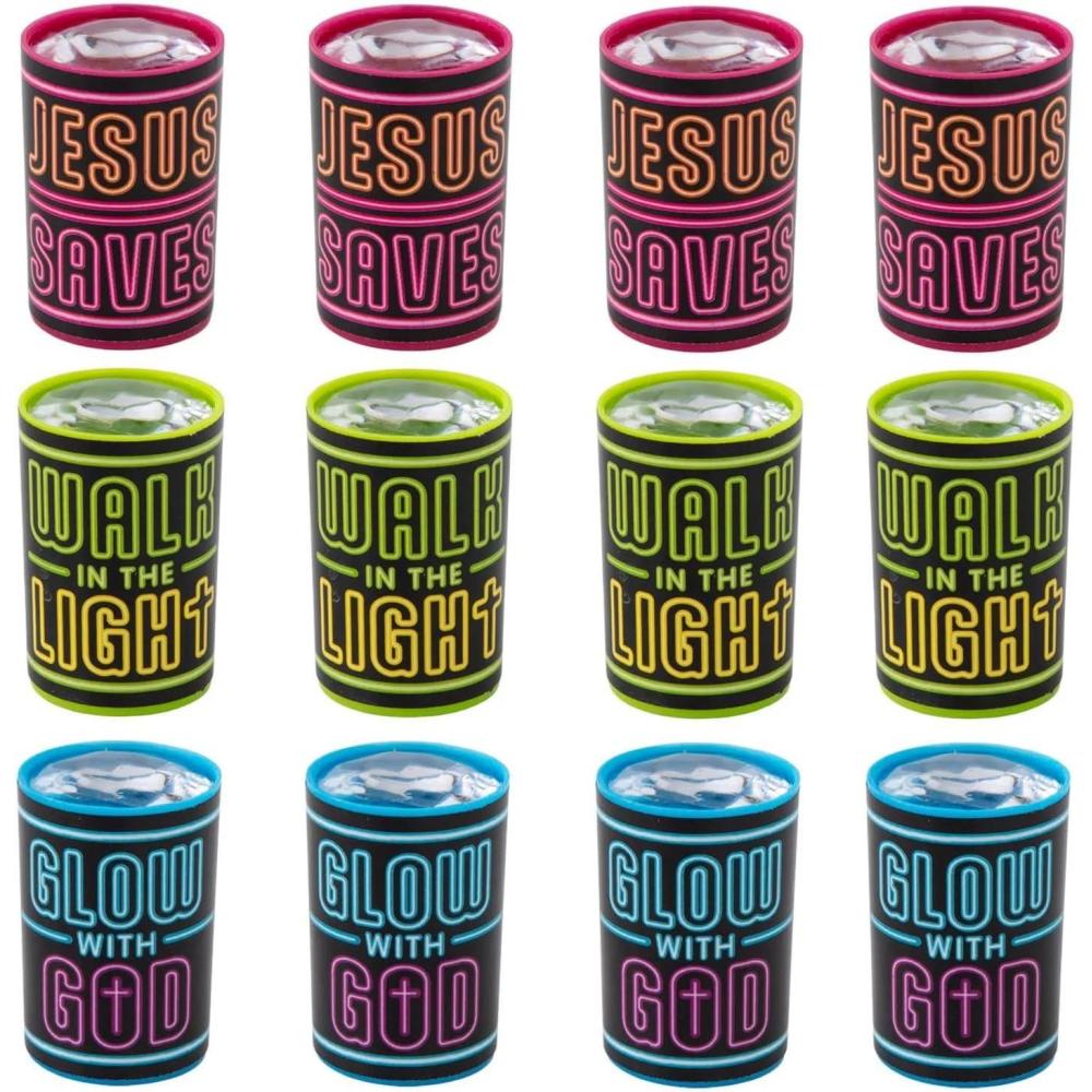 image:image1 x 1 12 Mini Jesus is The Light VBS Neon Prisms 12 Pc