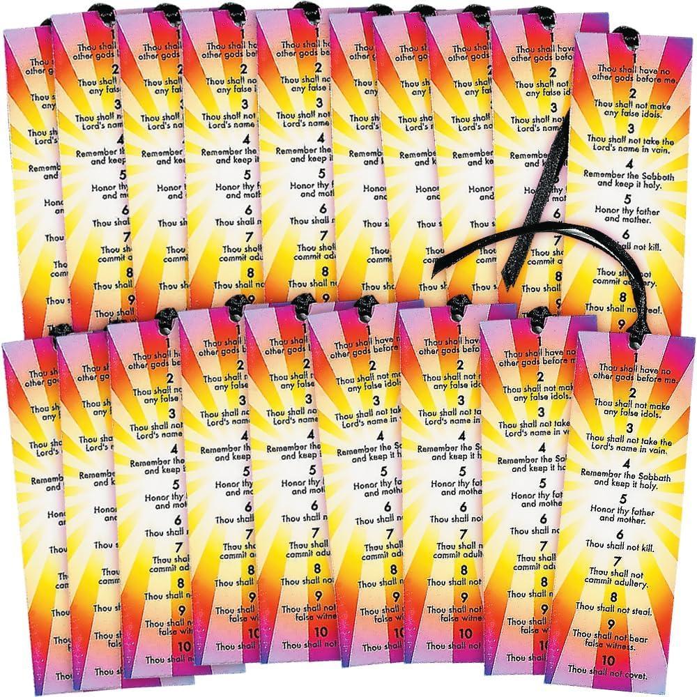 image:image10 Commandments Bookmarks Bulk Set of 24 Church Sunday School and Religious Supplies