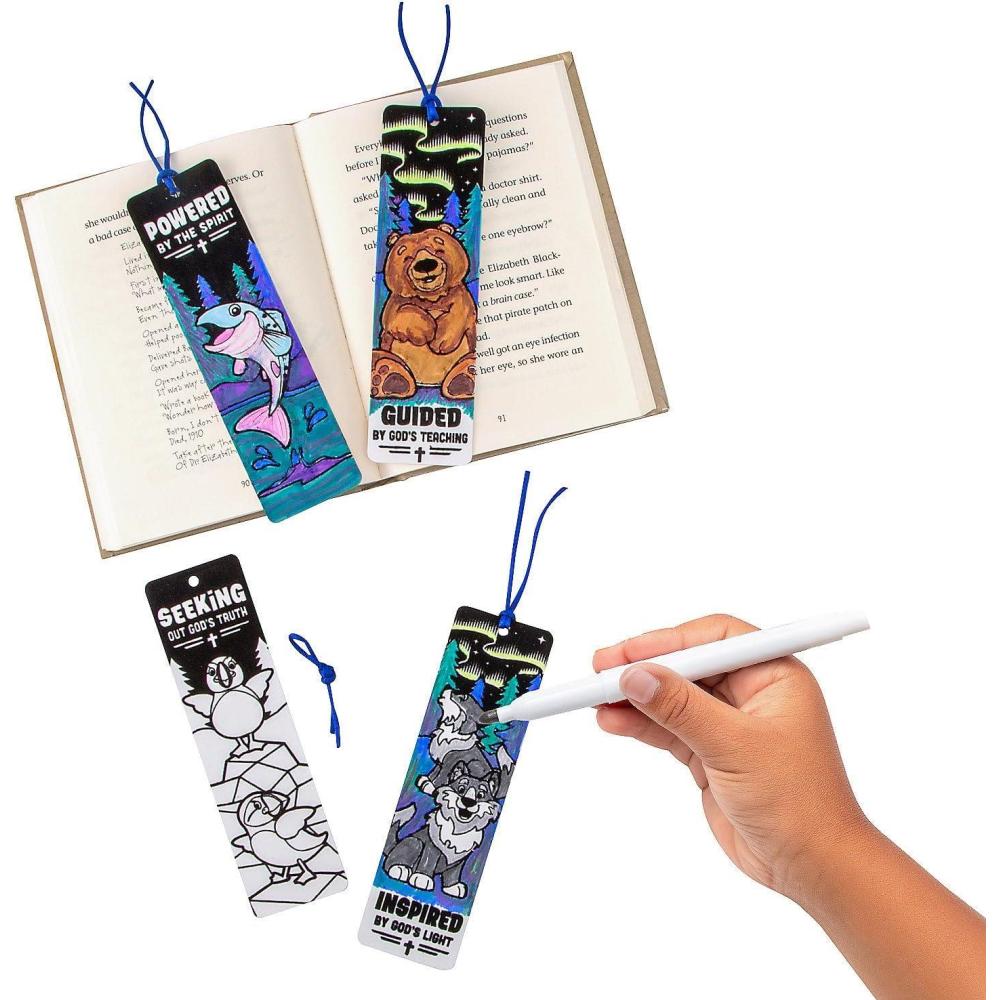 image:image2 x 7 Color Your Own Great North VBS Bookmarks 12 Pieces Vacation Bible School Supplies