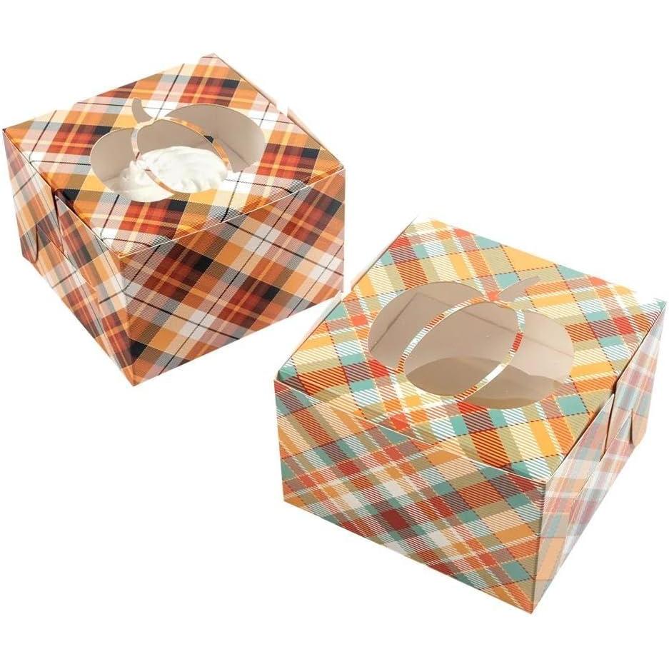 image:imageFun Express 4 12 x 4 12 x 3 Fall Pumpkin Cardstock Cupcake Boxes 12 Pc