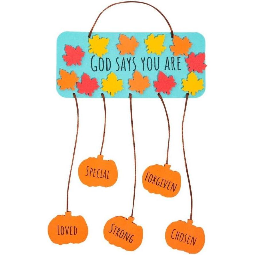 image:imageFun Express 6 34 x 8 Religious Fall God Says You are Foam Mobile Craft Kit  Makes 12