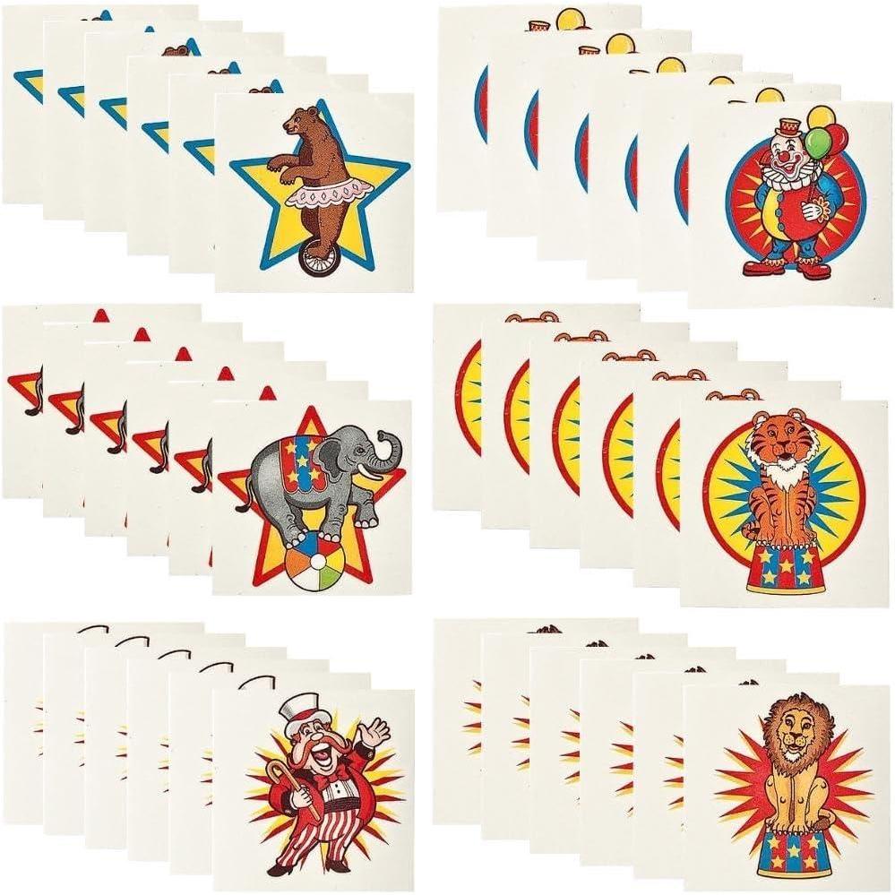 image:imageFun Express Carnival Big top Circus Tattoos 2 Inch VBS Vacation Bible School SuppliesDecor 72 pieces
