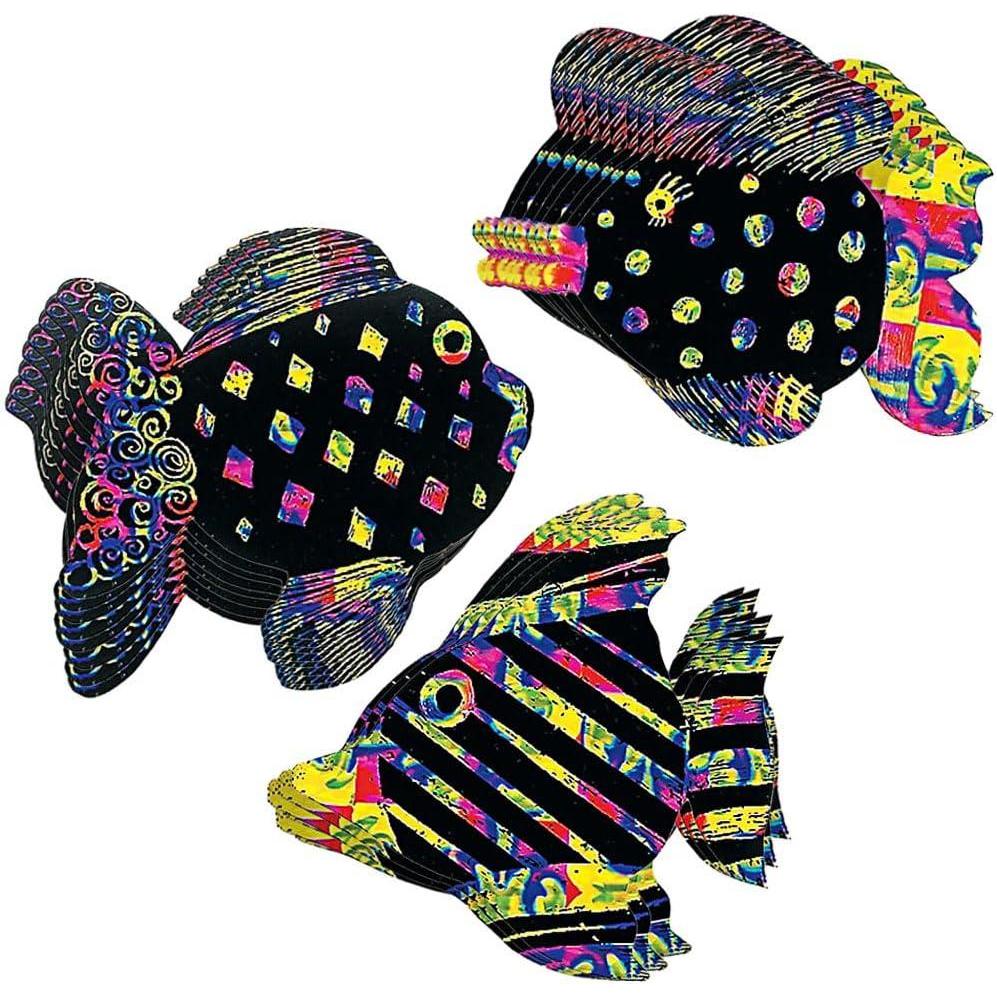 image:imageFun Express Magic Color Scratch Fish 24Pc  Crafts for Kids and Fun Home Activities  VBS Vacation Bible School SuppliesDcor