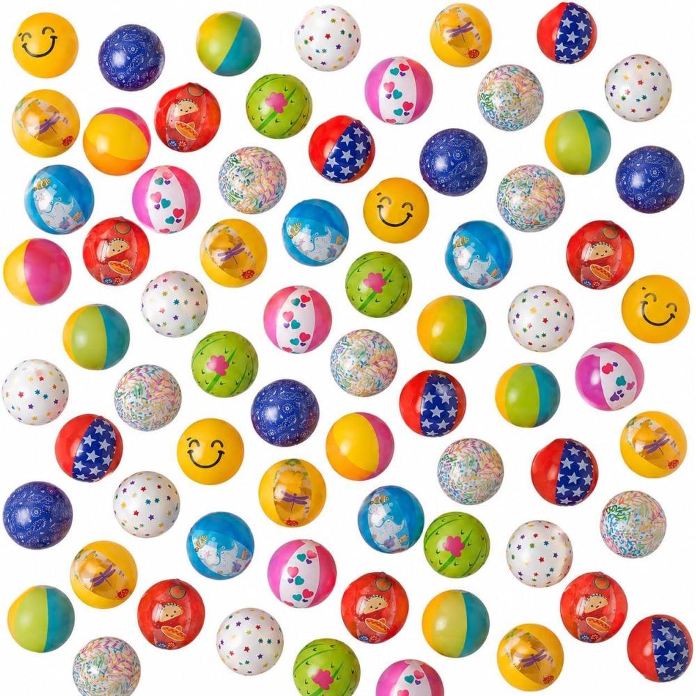 image:imageFun Express Mega Bulk Inflatable Beach Balls  50 Pack Classic Rainbow Pool Toys for Kids  11 Inch Bulk Party Favors for Summer Luau VBS Birthday Decorations and Outdoor Water Games