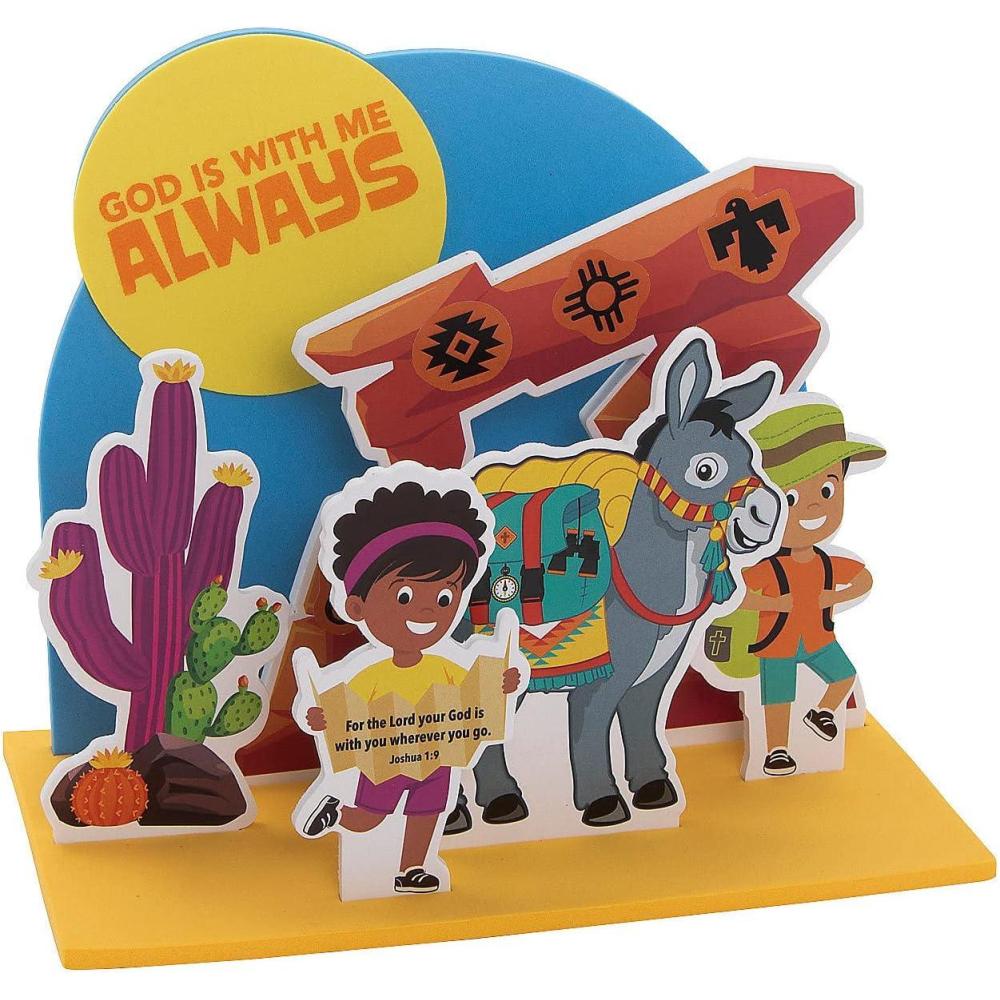 image:imageFun Express Southwest VBS 3D God is with Me StandUp Craft Kit VBS Vacation Bible School SuppliesDecor Makes 12