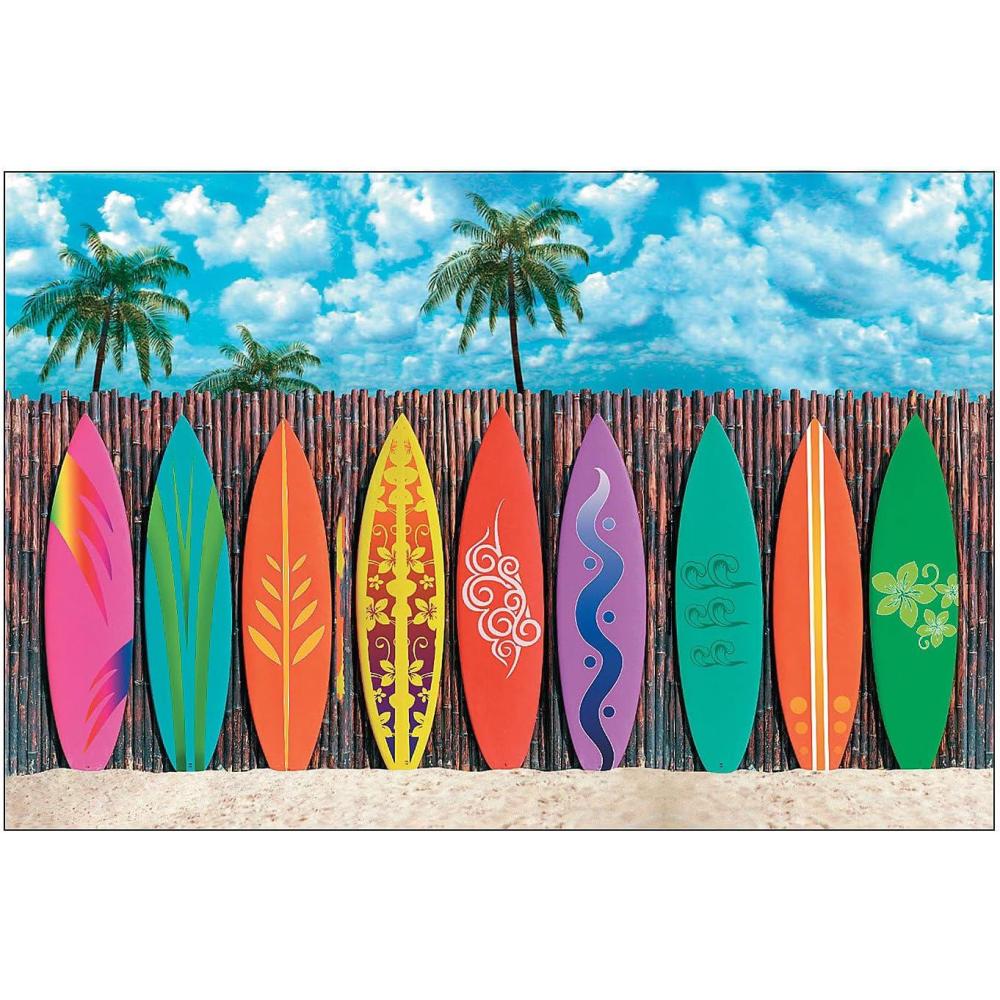 image:imageFun Express Surfs Up Surfboard Backdrop Banner for Party VBS Vacation Bible School SuppliesDecor 3 Pieces
