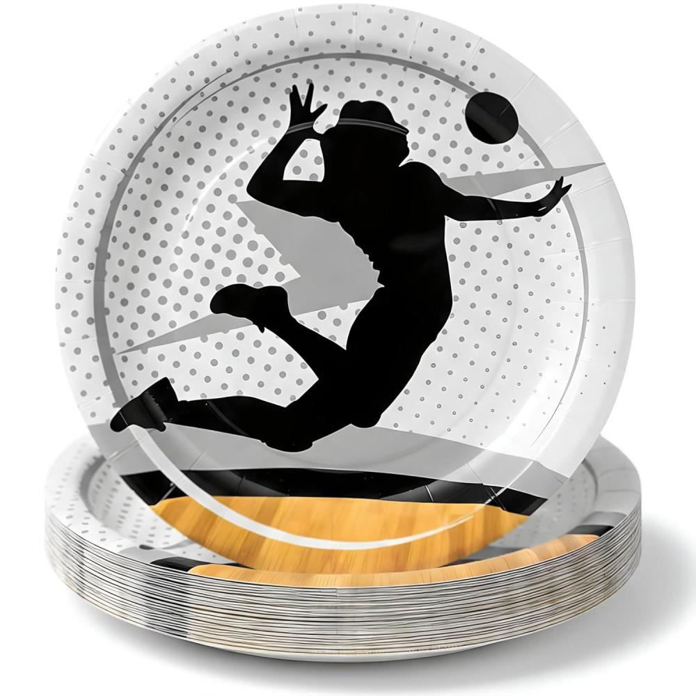 image:imageFun Express Volleyball Player Paper Dessert Plates Disposable Tableware Set for Sports Party Birthday Baby Shower Holidays Sports Theme Decorations amp Favors  8 Pieces