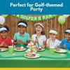 Fun Express Golf Par-Tee Paper Dessert Plates – Dessert Tableware, Disposable Print Golf Tee Dinnerware Paper Plates & Bowls Table Decors Party Supply for Birthday Baby Shower Wedding Decor – 8 Pieces