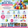 Fun Express Mega Bulk Inflatable Beach Balls – 50 Pack Classic Rainbow Pool Toys for Kids – 11 Inch Bulk Party Favors for Summer Luau, VBS, Birthday Decorations, and Outdoor Water Games