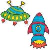 Fun Express Color Your Own Space Magnets – Creative Craft Kits for Kids Perfect for VBS Vacation Bible School Space-Themed Parties and Educational Activities – 12 Pieces