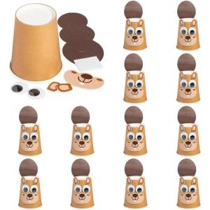 Fun Express 3″ x 5 1/2″ Fall Smiling Squirrel Cup Craft Kit – Makes 12